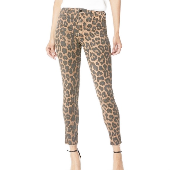SOLD-Joe’s Raw Hem Leopard Print Skinny Ankle Jeans - Picture 2 of 11